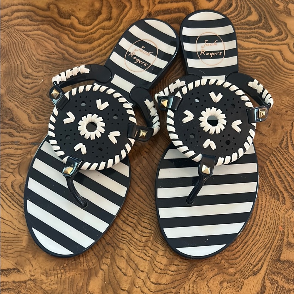 Jack Rogers Blue and White Jelly Sandals